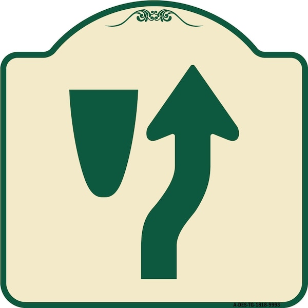 Signmission Designer Series-Beware Of Curb Graphic Tan & Green Heavy-Gauge Aluminum, 18" x 18", TG-1818-9993 A-DES-TG-1818-9993 - main